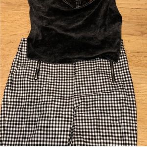 gingham zipper pants
